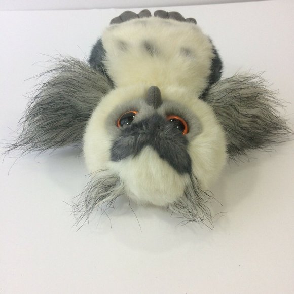 Aurora Horned Owl Plush White Gray 9" Stuffed Animal Toy Realistic Orange Eyes - Picture 11 of 12